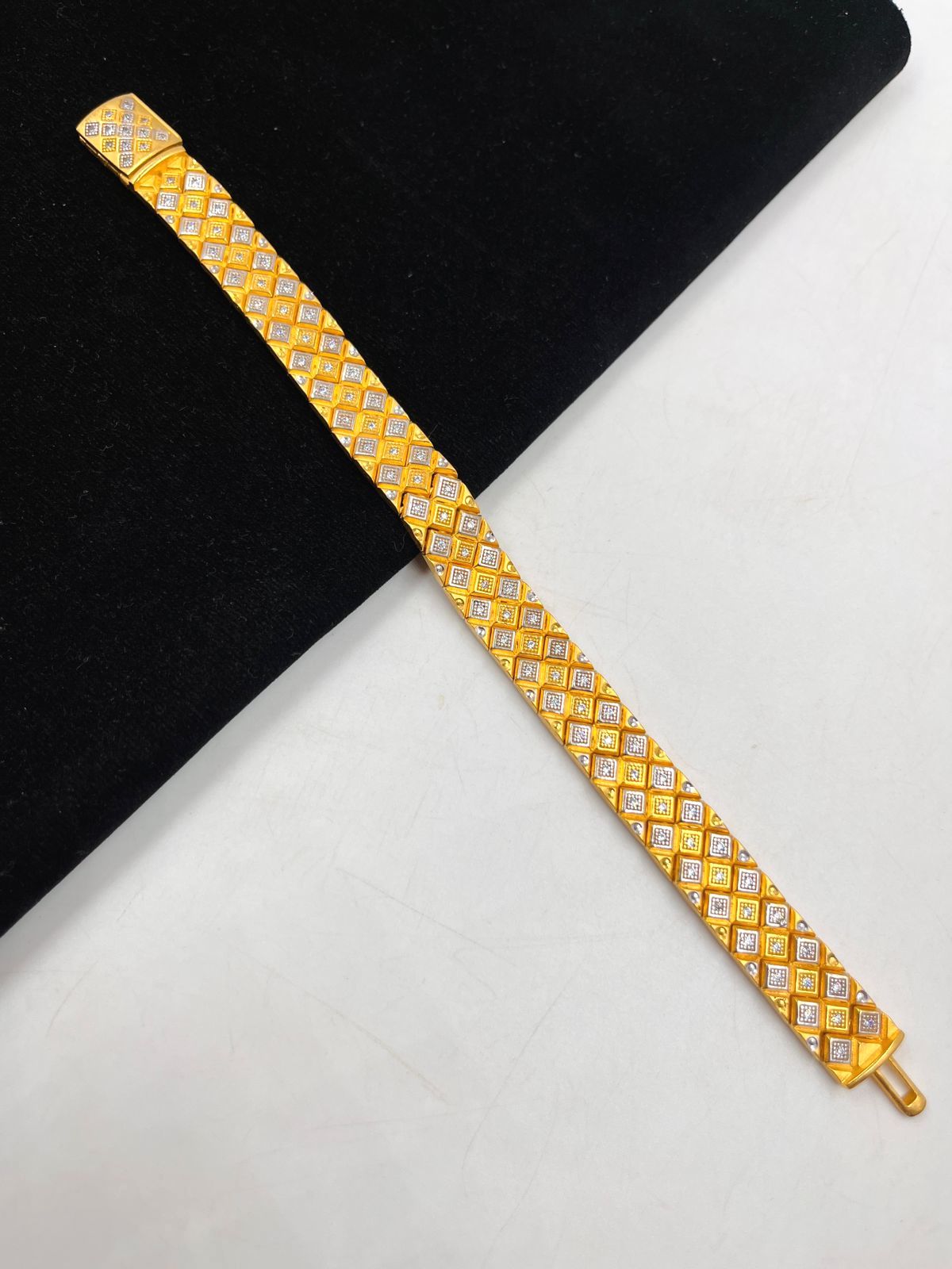 1 GRAM GOLD DIAMOND BRACELET FOR MEN DESIGN A-406