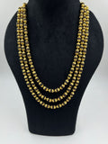 1 GRAM GOLD PLATED 3 LINE RUDRAKSHA MALA FOR MEN DESIGN A-124