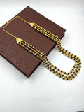 1 GRAM GOLD PLATED 3 LINE RUDRAKSHA MALA FOR MEN DESIGN A-124