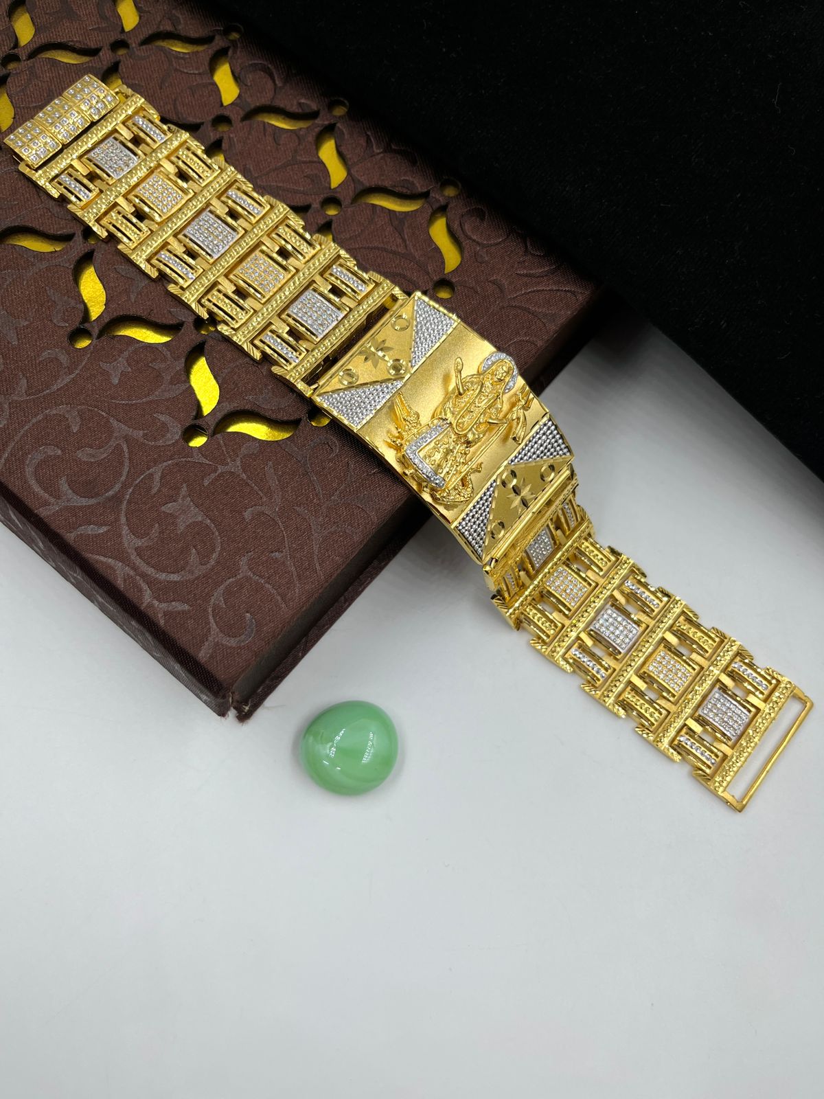 1 GRAM GOLD FORMING MAA KHODIYAR BRACELET FOR MEN DESIGN A-454