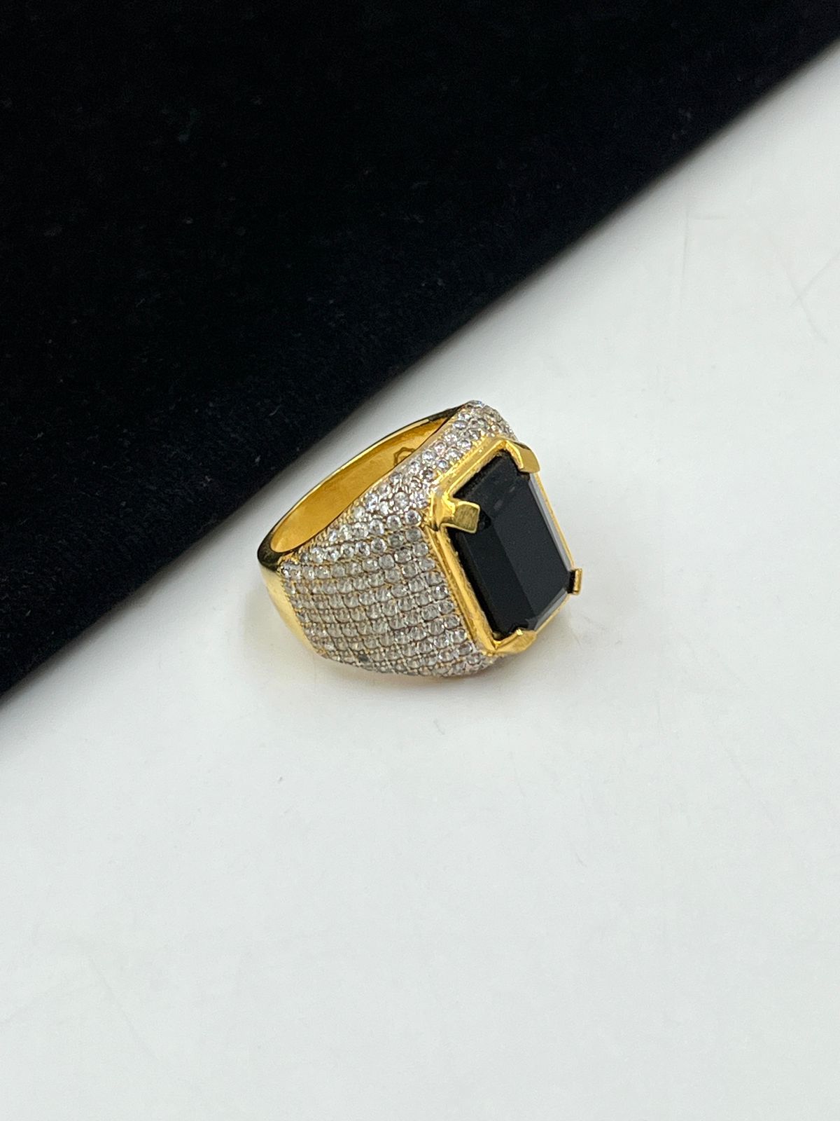 1 GRAM GOLD FORMING DIAMOND RING FOR MEN DESIGN A-366