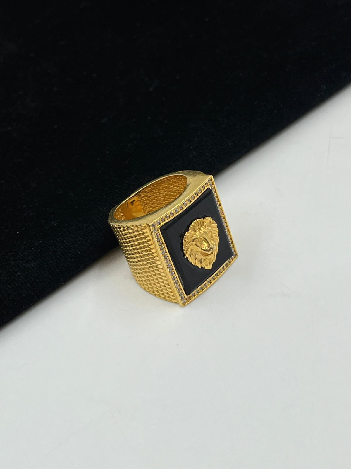 1 GRAM GOLD FORMING LION FACE RING FOR MEN DESIGN A-51