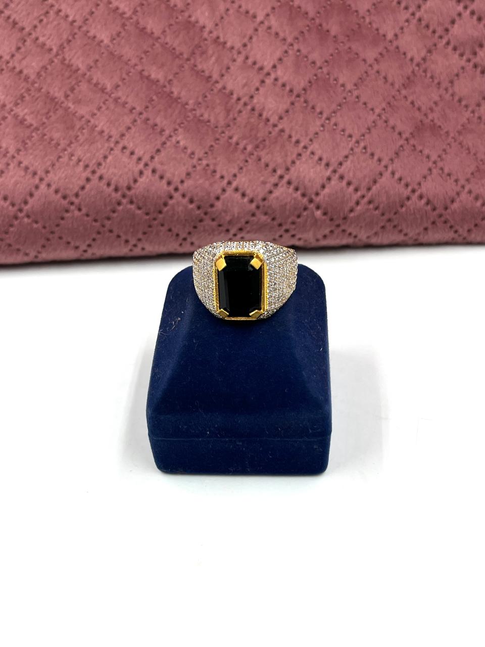 1 GRAM GOLD FORMING DIAMOND RING FOR MEN DESIGN A-366