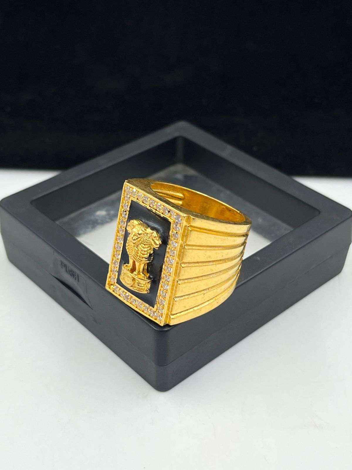 1 GRAM GOLD PLATING MUDRA RING FOR MEN DESIGN A-373