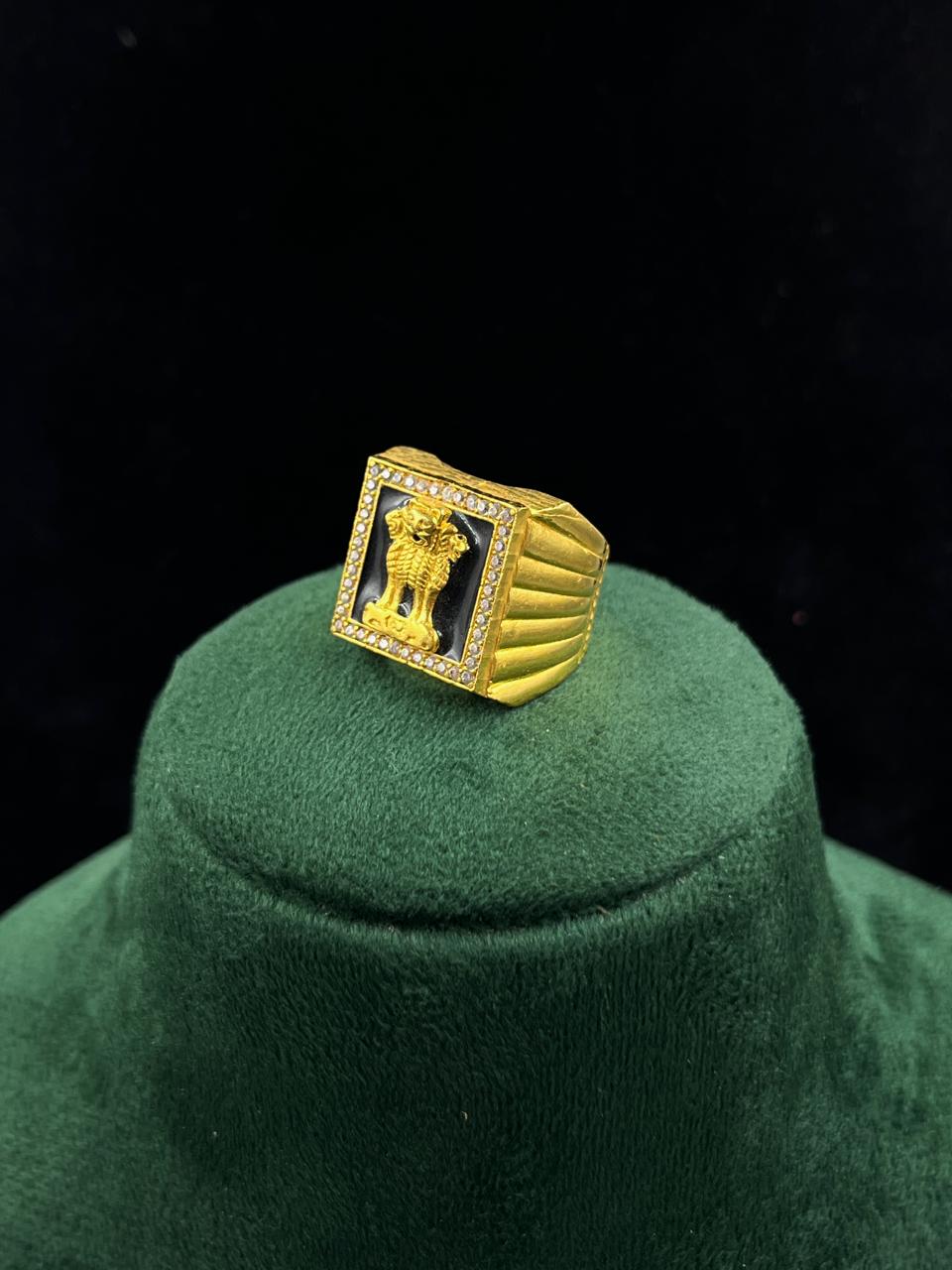 1 GRAM GOLD PLATING MUDRA RING FOR MEN DESIGN A-290