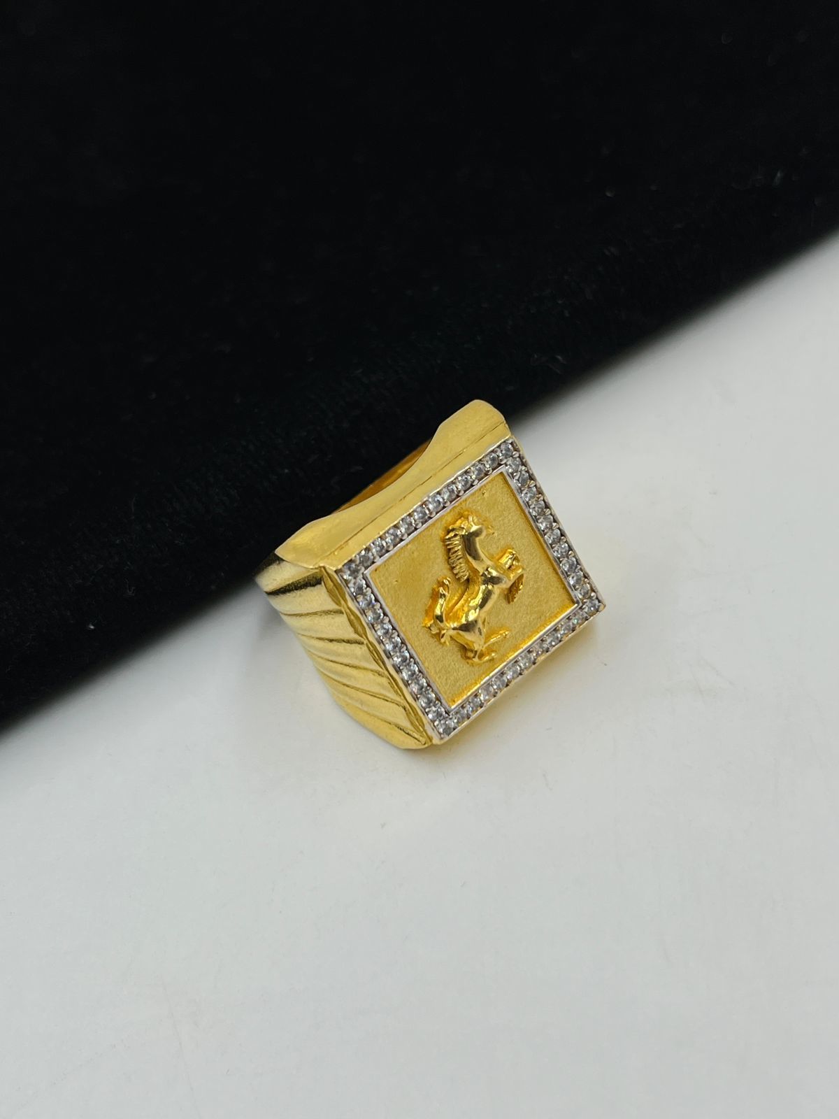 1 GRAM GOLD PLATING HOURSE RING FOR MEN DESIGN A-291