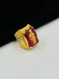 1 GRAM GOLD KRISHNA WITH DIAMOND RING FOR MEN DESIGN A-628