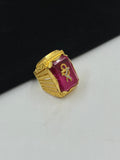1 GRAM GOLD PLATING FLUTE KRISHNA DIAMOND RING FOR MEN DESIGN A-305