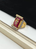 1 GRAM GOLD FORMING RED DIAMOND RING FOR MEN DESIGN A-550