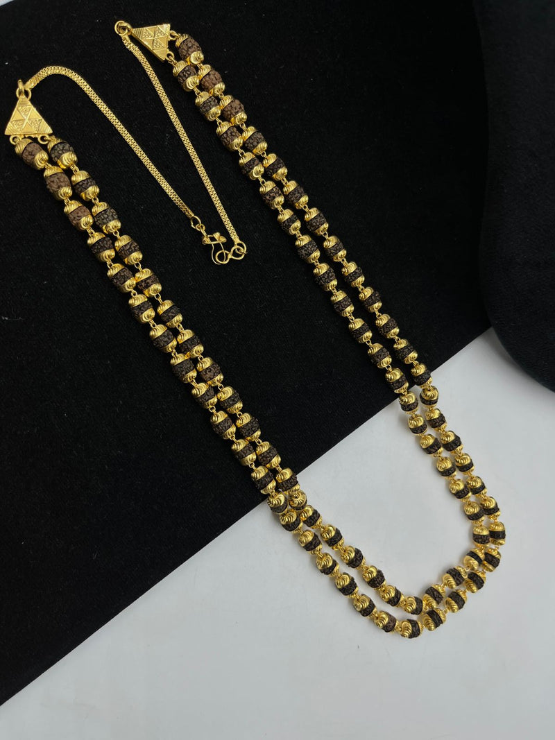 1 GRAM GOLD 2 LINE RUDRAKSHA MALA FOR MEN DESIGN A-92
