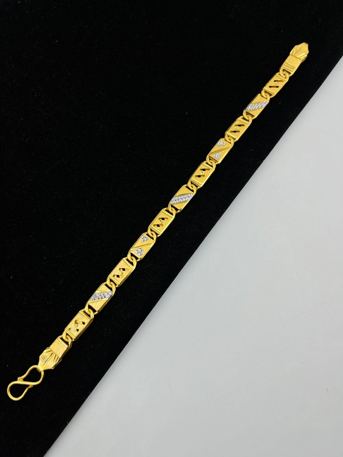 1 GRAM GOLD NAWABI BISCUITS BRACELET FOR MEN DESIGN A-207