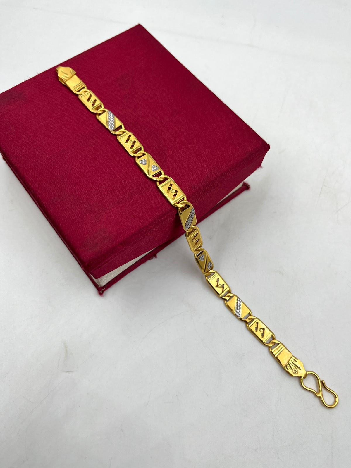 1 GRAM GOLD NAWABI BISCUITS BRACELET FOR MEN DESIGN A-207
