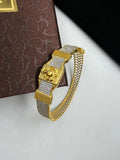1 GRAM GOLD FORMING GANPATI DIAMOND KADA FOR MEN DESIGN A-50