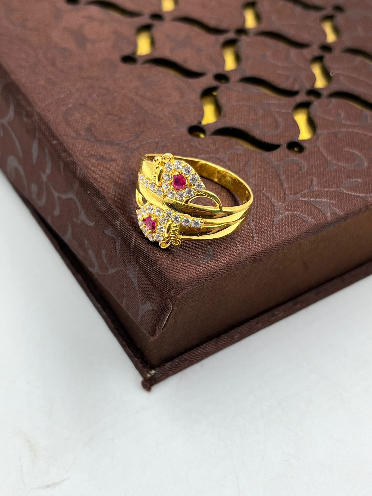 1 GRAM GOLD LADIES DIAMOND RING WOMEN RING DESIGN A-28