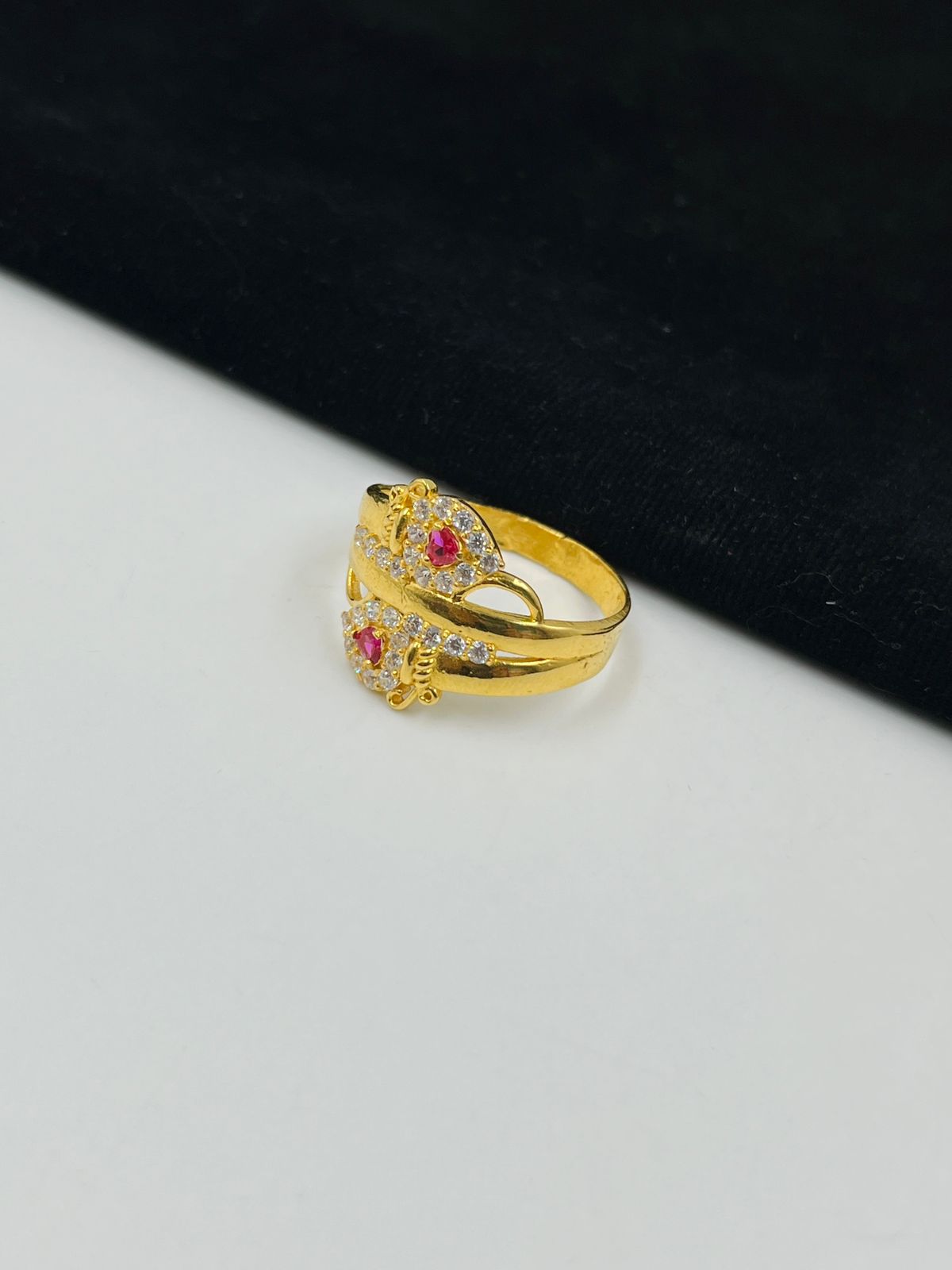 1 GRAM GOLD LADIES DIAMOND RING WOMEN RING DESIGN A-28