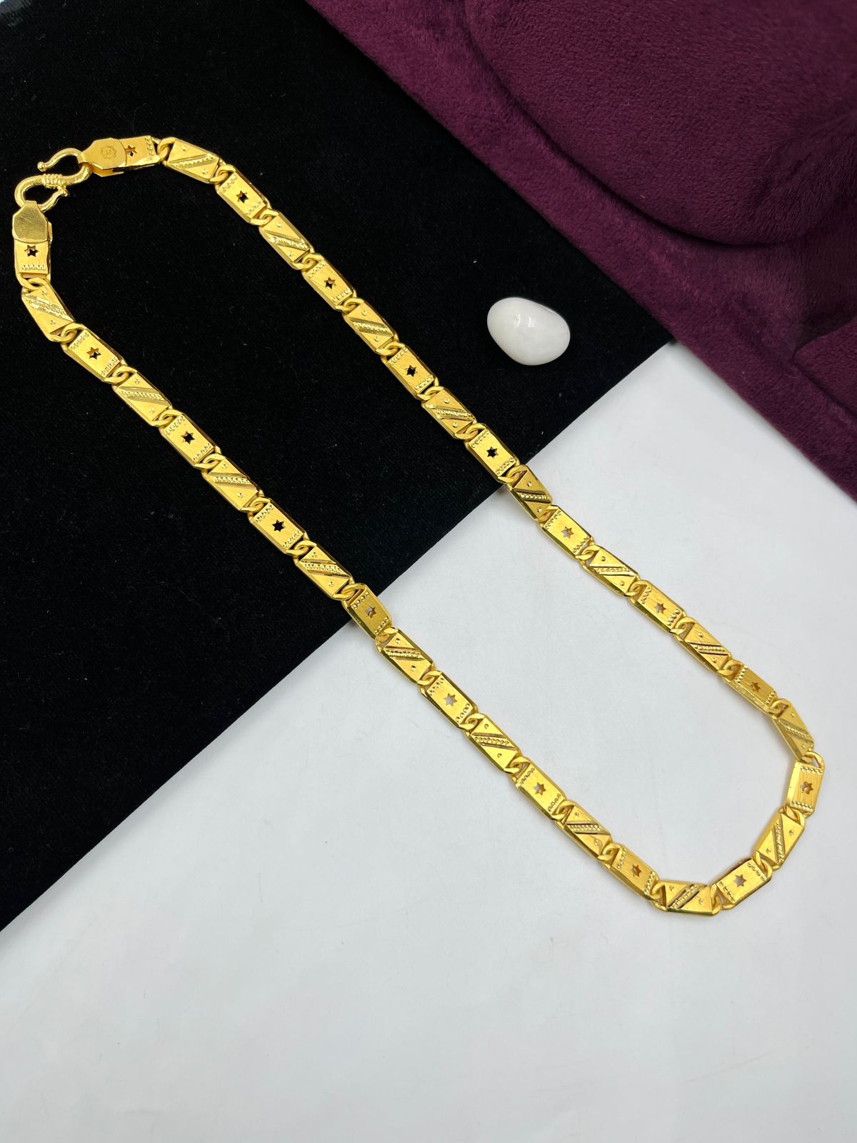 1 GRAM GOLD FORMING STAR NAWABI CHAIN FOR MEN DESIGN A-653
