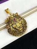 1 GRAM GOLD LION FACE WITH CROWN HEAVY LOOK PENDANT FOR MEN DESIGN A-485