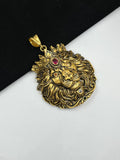 1 GRAM GOLD LION FACE WITH CROWN HEAVY LOOK PENDANT FOR MEN DESIGN A-485