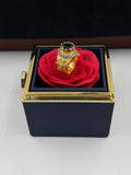 1 GRAM GOLD TIRUPATI BALAJI WITH BLACK DIAMOND RING FOR MEN DESIGN A-613