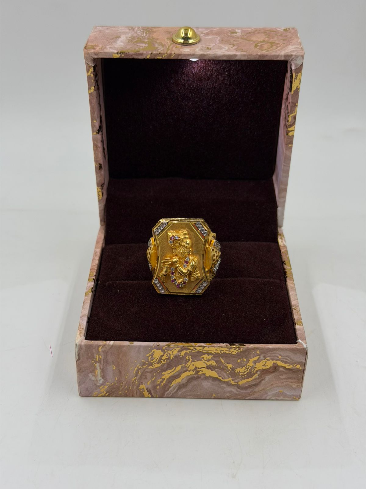 1 GRAM GOLD PLATING KRISHNA RING FOR MEN DESIGN A-282