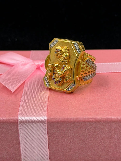 1 GRAM GOLD PLATING KRISHNA RING FOR MEN DESIGN A-282