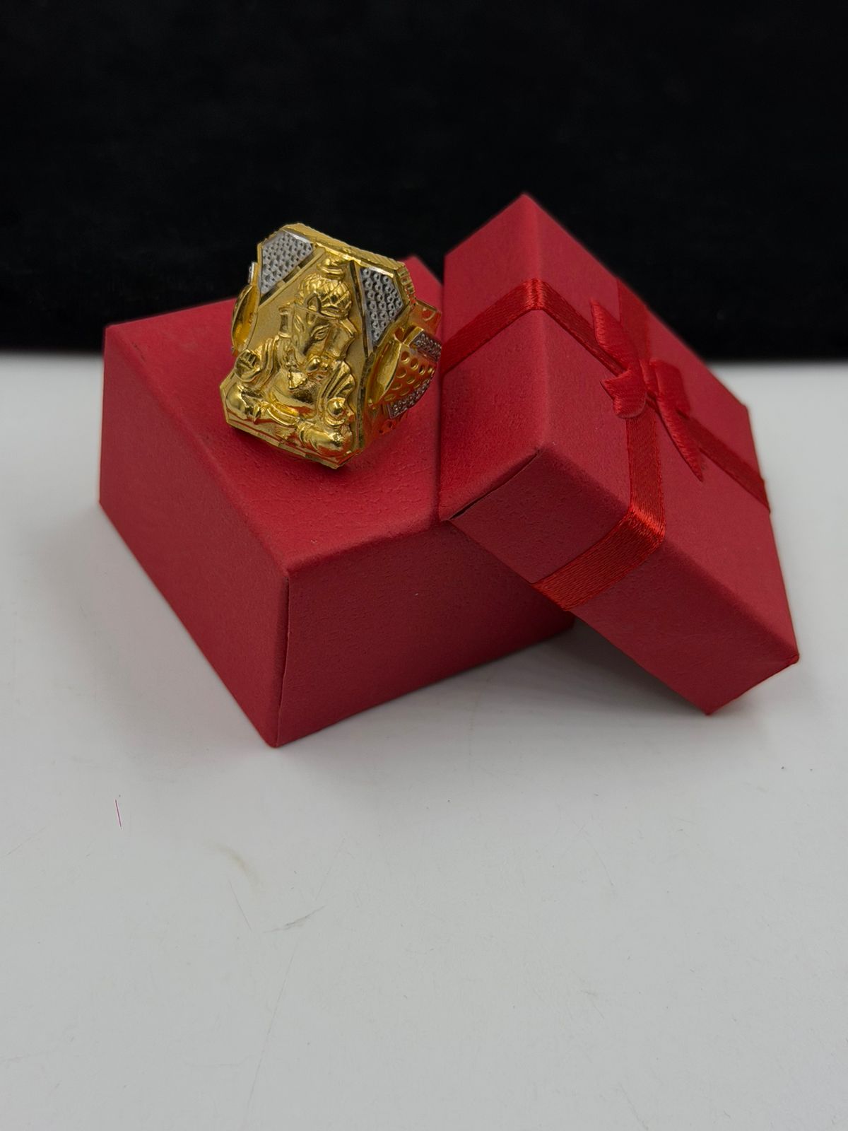 1 GRAM GOLD PLATING GANPATI BAPPA RING FOR MEN DESIGN A-281