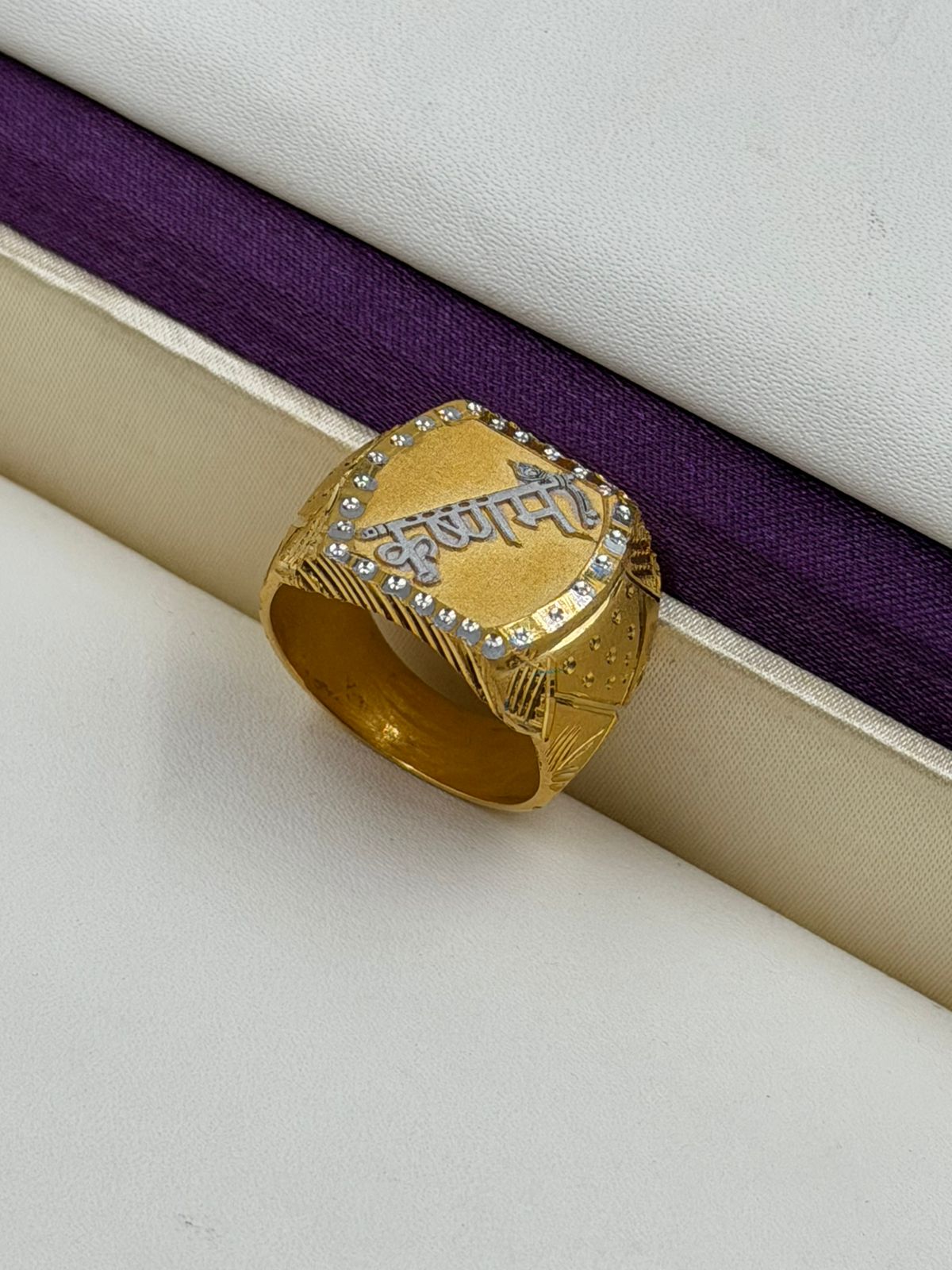 1 GRAM GOLD PLATING KRUSHNAM RING FOR MEN DESIGN A-146