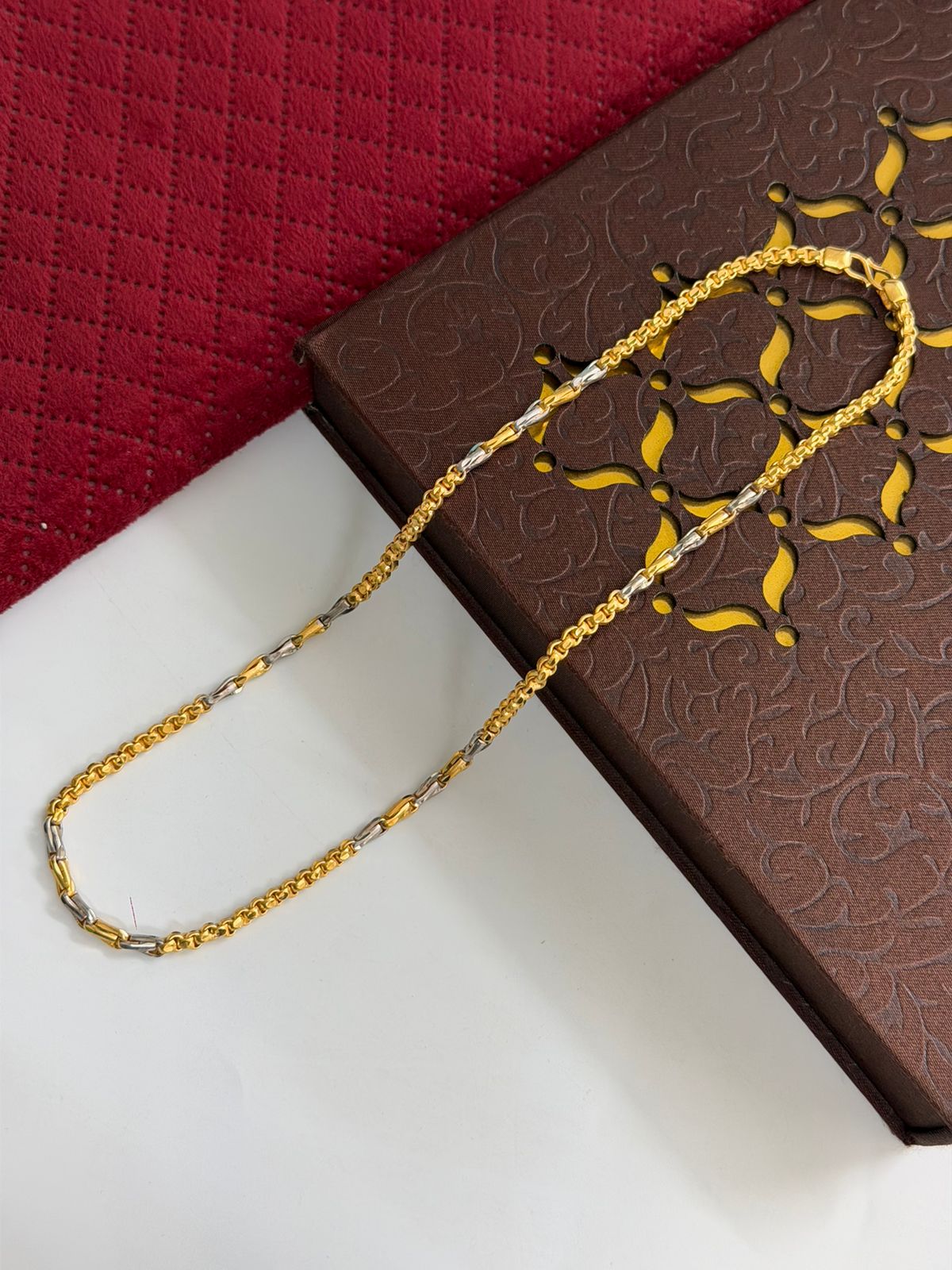 1 GRAM GOLD PLATED CHAIN FOR MEN DESIGN A-372
