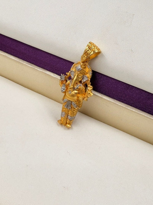 1 GRAM GOLD PREMIUM QUALITY GANPATI BAPPA PENDANT FOR MEN DESIGN A-571