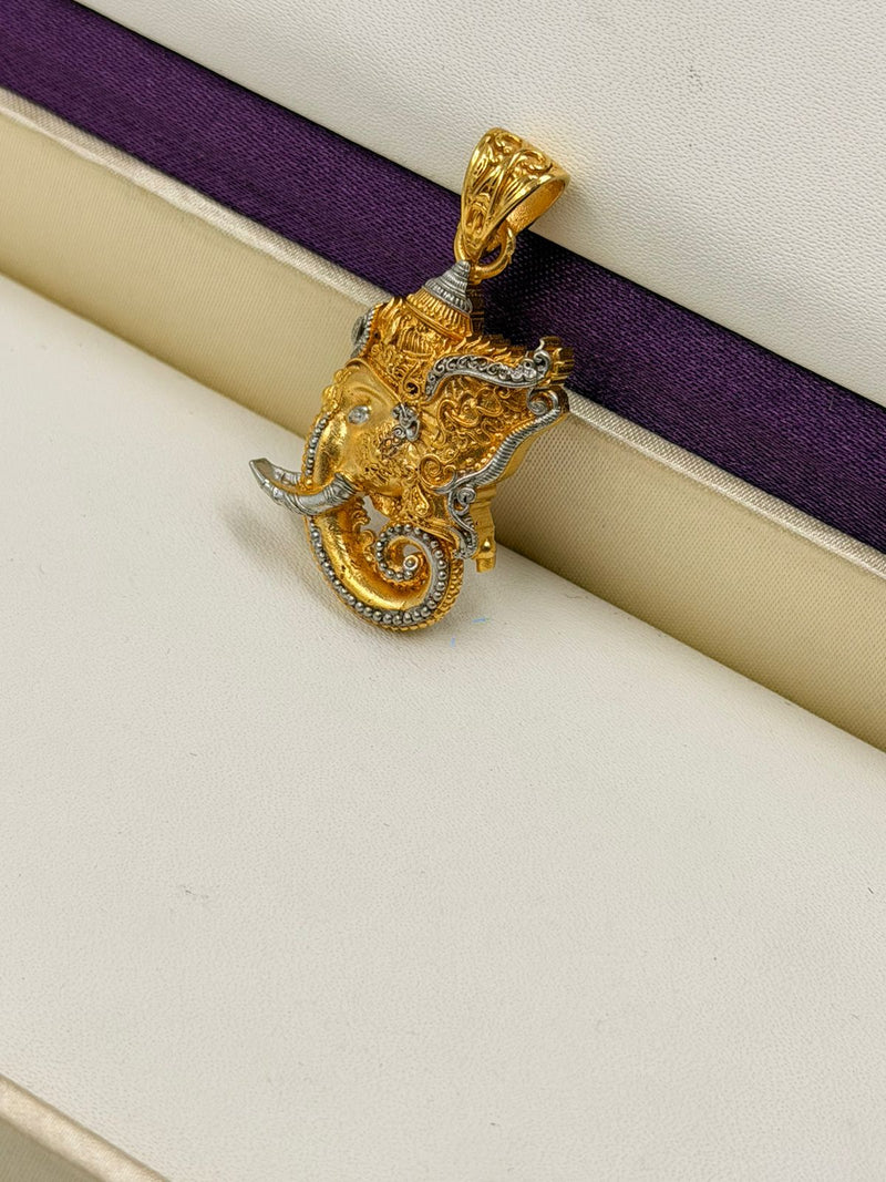 1 GRAM GOLD FORMING GANPATI BAPPA PENDANT FOR MEN DESIGN A-568