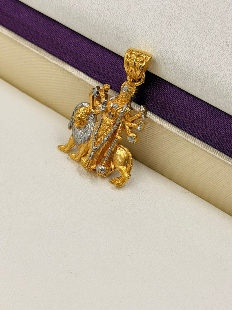 1 GRAM GOLD PREMIUM QUALITY AMBE MATA PENDANT FOR MEN DESIGN A-569