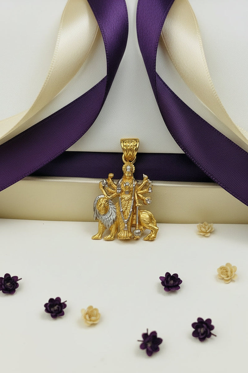 1 GRAM GOLD PREMIUM QUALITY AMBE MATA PENDANT FOR MEN DESIGN A-569