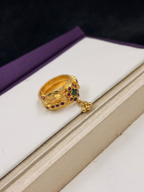 1 GRAM GOLD LADIES DIAMOND RING WOMEN RING DESIGN A-29