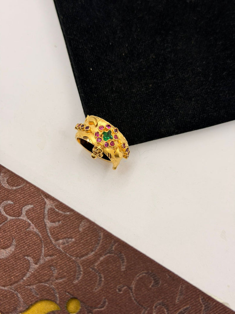 1 GRAM GOLD LADIES DIAMOND RING FOR WOMEN DESIGN A-29