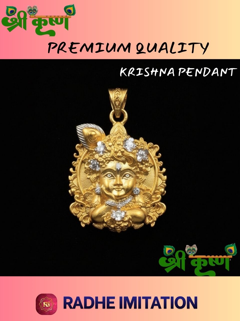 1 GRAM GOLD PREMIUM QUALITY KRISHNA PENDANT FOR MEN DESIGN A-559