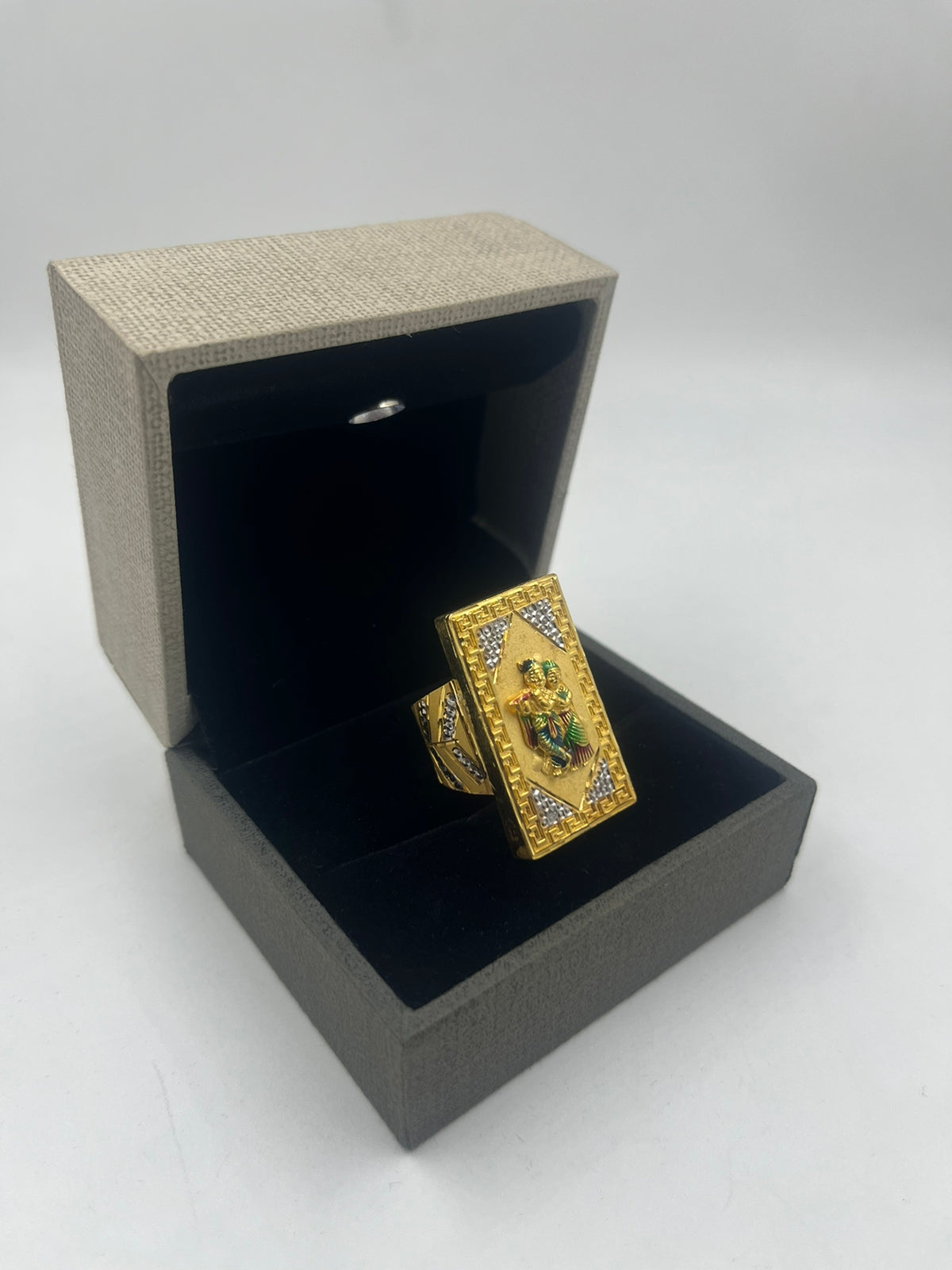 Buy Lord Krishna Ring, Almost SOLD OUT Painting on a Ring,hand Painted  Jewelry, Purple Gold Ring, Indian Jewellery,inspired by GITA by Taneesi  Online in India - Etsy